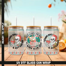 Load image into Gallery viewer, Hot Chocolate Christmas UV DTF Wrap For Glass Cup 16oz Glass Can Wrap Cute Stickers For Cups Libbey 16 oz Wrap
