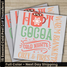 Load image into Gallery viewer, Hot Cocoa Christmas DTF Transfers Personalized Gifts for Shirts Ready to Press High Quality Fast Shipping
