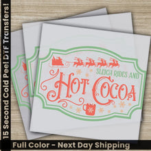 Load image into Gallery viewer, Hot Cocoa Christmas DTF Transfers Ready to Press - Personalized Image Prints High Quality Sublimation - Fast Shipping
