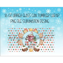 Load image into Gallery viewer, Hot Cocoa Christmas Movies UV DTF Wrap For Glass Cup 16oz Glass Can Wrap Cute Stickers For Cups Libbey 16 oz Wrap
