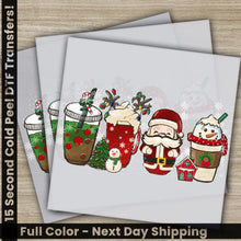 Load image into Gallery viewer, Hot Cocoa Coffee Christmas DTF Transfers Ready to Press Personalized Gifts Direct to Film Sublimation Screen Prints
