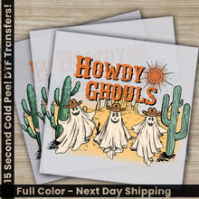 Load image into Gallery viewer, two greeting cards with a cartoon of three ghost characters
