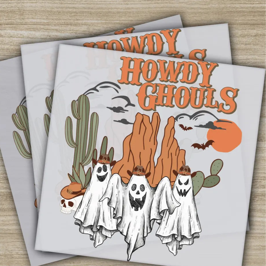 Howdy Ghouls Halloween Transfers Ready to Press Personalized DTF Transfers For Family Gifts Heat Press DTF Transfers
