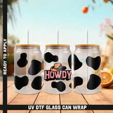 Load image into Gallery viewer, Howdy UV DTF Wrap For Glass Cup 16oz Glass Cup Cute Stickers For Cups Gift Sticker Cup
