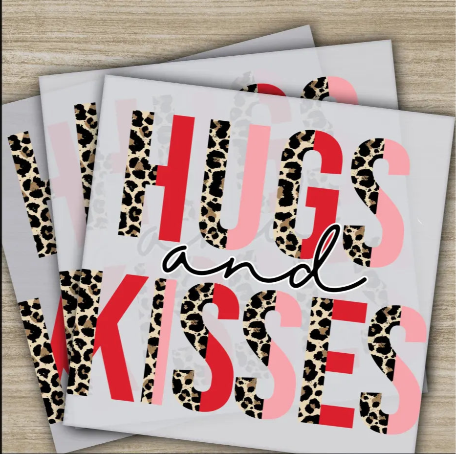 Hugs And Kisses Ready to Press Personalized DTF Transfers Valentine’s Day Gifts High Quality Heat Press DTF Transfers