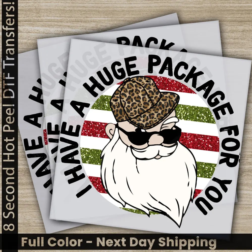 I Have A Huge Package For You Christmas DTF Transfers Ready to Press Personalized Gifts Direct to Film Sublimation