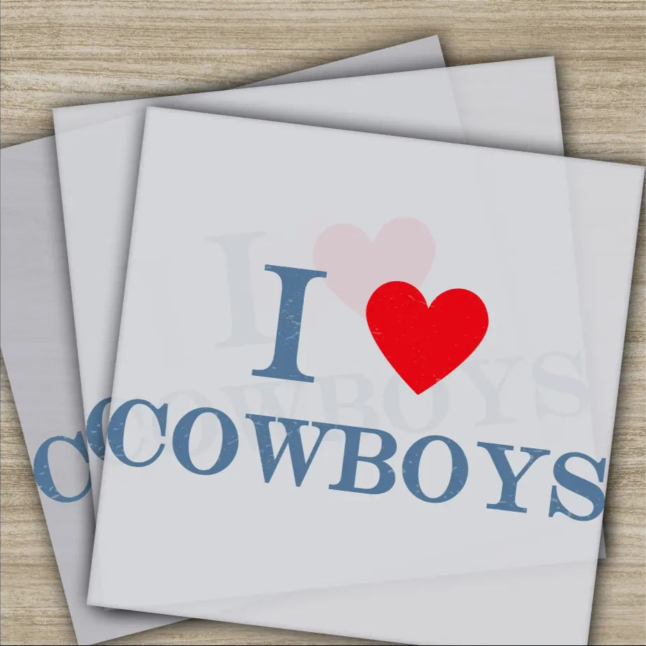 I Love Cowboy Valentine’s Day Transfer Ready to Press Personalized DTF Transfers Valentines Gift High Quality Heat