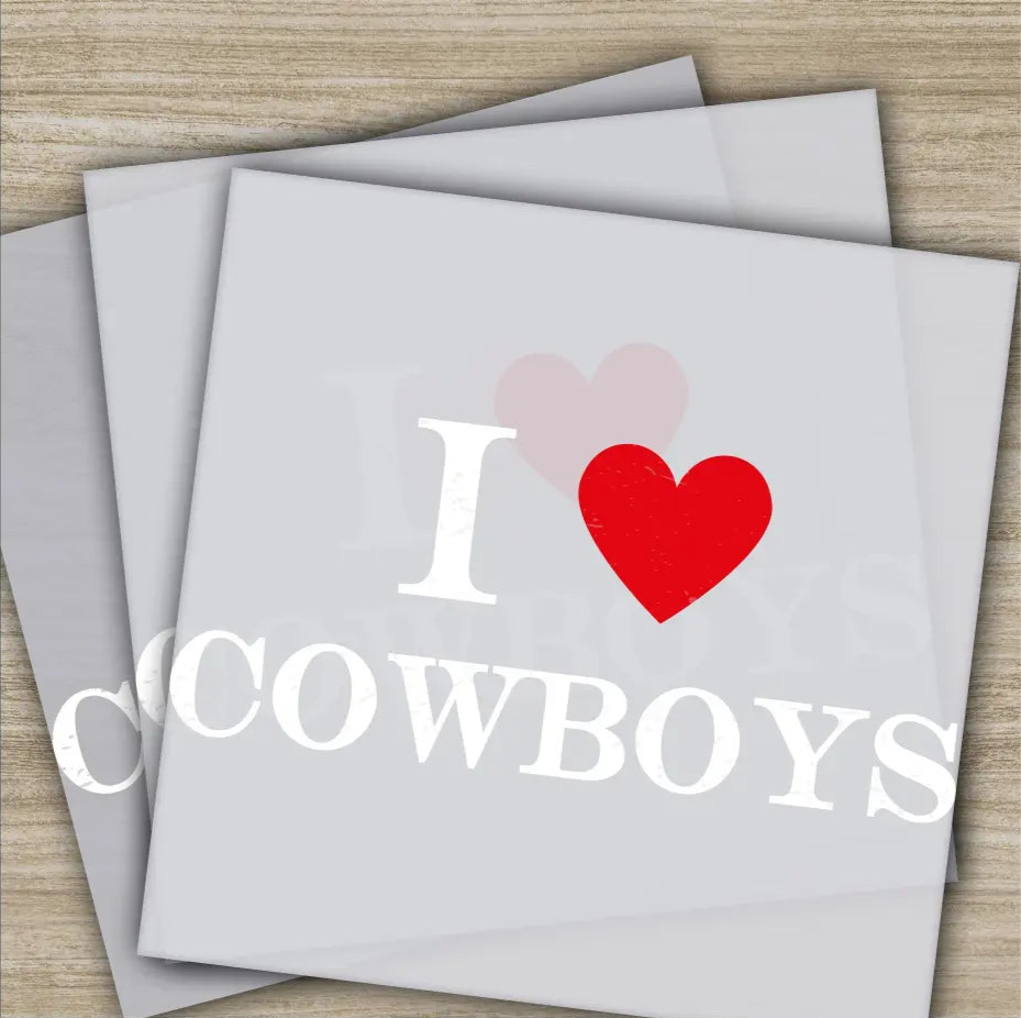 I Love Cowboy Valentine’s Day Transfer Ready to Press Personalized DTF Transfers Valentines Gift High Quality Heat