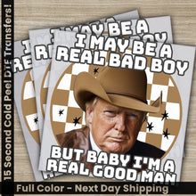 Load image into Gallery viewer, two stickers with a picture of a man in a cowboy hat
