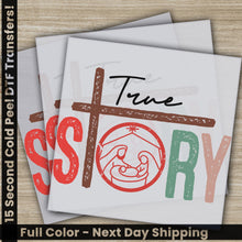 Load image into Gallery viewer, a close up of a piece of paper with the words true story on it
