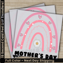 Load image into Gallery viewer, a picture of a mother&#39;s day card with a flower and a rainbow
