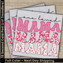 Load image into Gallery viewer, a set of three greeting cards with the words mama mama
