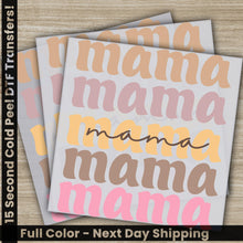 Load image into Gallery viewer, a set of three greeting cards with the words mama mama mama on them
