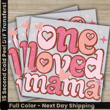 Load image into Gallery viewer, two cards with the words one loved mama on them
