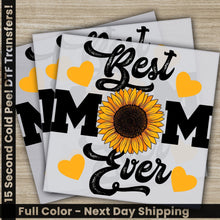 Load image into Gallery viewer, two cards with the words best mom ever and a sunflower
