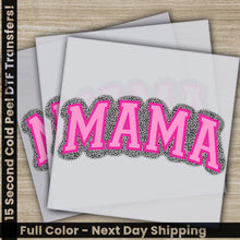 Load image into Gallery viewer, a pair of pink and black letters that say mama
