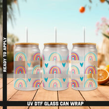 Load image into Gallery viewer, a set of three glasses with a rainbow design on them
