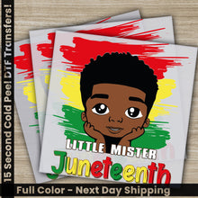 Load image into Gallery viewer, a picture of a young black boy with a red, yellow, and green background
