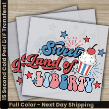Load image into Gallery viewer, two greeting cards with the words sweet land of liberty
