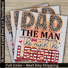 Load image into Gallery viewer, a couple of cards that say dad the man the myth the legend
