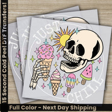 Load image into Gallery viewer, a picture of a skull with ice cream and an ice cream cone
