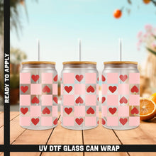 Load image into Gallery viewer, a set of three cans with hearts on them
