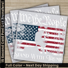 Load image into Gallery viewer, a set of two stickers with the image of a man and an american flag
