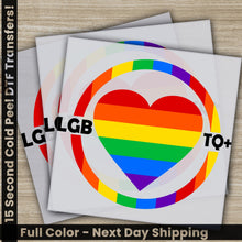 Load image into Gallery viewer, a picture of a rainbow heart with the words lgbb to +
