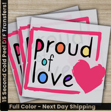 Load image into Gallery viewer, a pile of cards with the words proud of love on them
