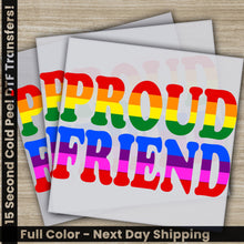 Load image into Gallery viewer, a pair of cards with the words proud friend on them
