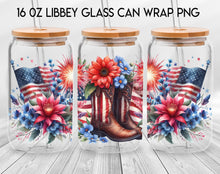 Load image into Gallery viewer, a pair of glass jars with flowers and boots painted on them
