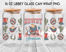 Load image into Gallery viewer, three glass mason jars with cowboy images on them
