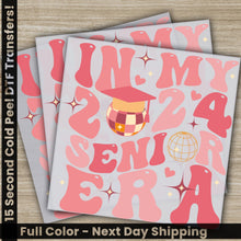 Load image into Gallery viewer, a set of three pink and gold graduation cards
