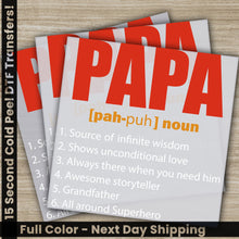 Load image into Gallery viewer, a stack of papers with the words papa on them
