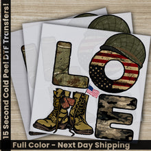 Load image into Gallery viewer, a set of four military themed stickers

