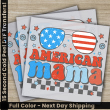 Load image into Gallery viewer, a pair of american mama stickers on top of each other
