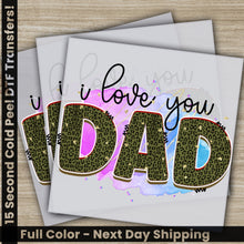 Load image into Gallery viewer, two greeting cards with the words i love you dad on them
