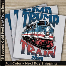 Load image into Gallery viewer, a train with the colors of the american flag on it
