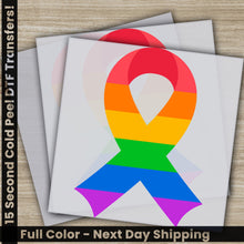 Load image into Gallery viewer, a picture of a rainbow ribbon on a piece of paper
