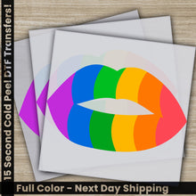 Load image into Gallery viewer, a picture of a rainbow colored lips on a piece of paper
