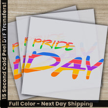 Load image into Gallery viewer, a pair of greeting cards with the words pride day printed on them
