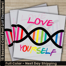 Load image into Gallery viewer, a pair of greeting cards with the words love yourself
