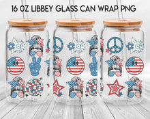 Load image into Gallery viewer, a set of three glass mason jars with patriotic designs
