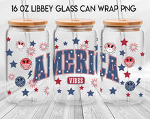 Load image into Gallery viewer, three glass jars with american flag designs on them
