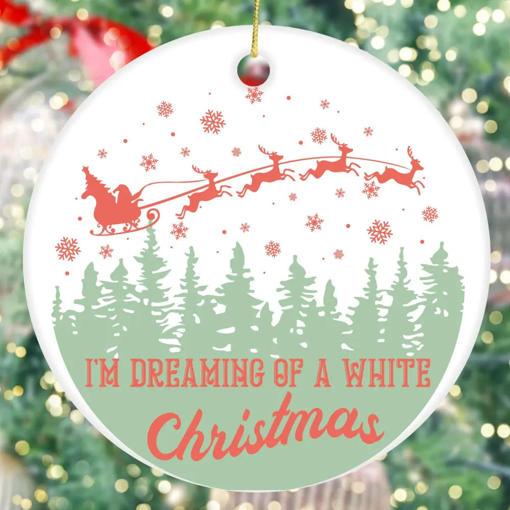 I’m Dreaming Of A White Christmas Ornament Uv Dtf Sticker UV Dtf Ornament Decals Uv dtf Round Ornament Stickers