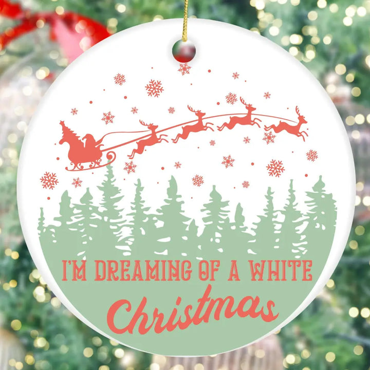 I’m Dreaming Of A White Christmas Ornament Uv Dtf Sticker UV Dtf Ornament Decals Uv dtf Round Ornament Stickers