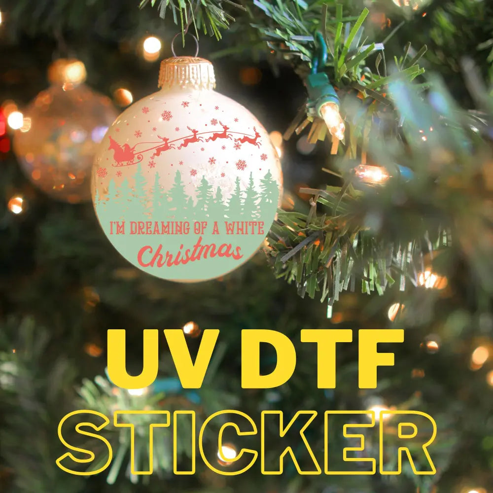 I’m Dreaming Of A White Christmas Ornament Uv Dtf Sticker UV Dtf Ornament Decals Uv dtf Round Ornament Stickers