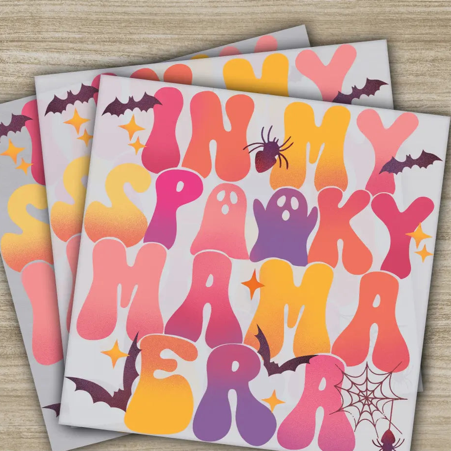 In My Spooky Mama Era Halloween Transfers Ready to Press Personalized DTF Transfers For Family Gifts Heat Press DTF