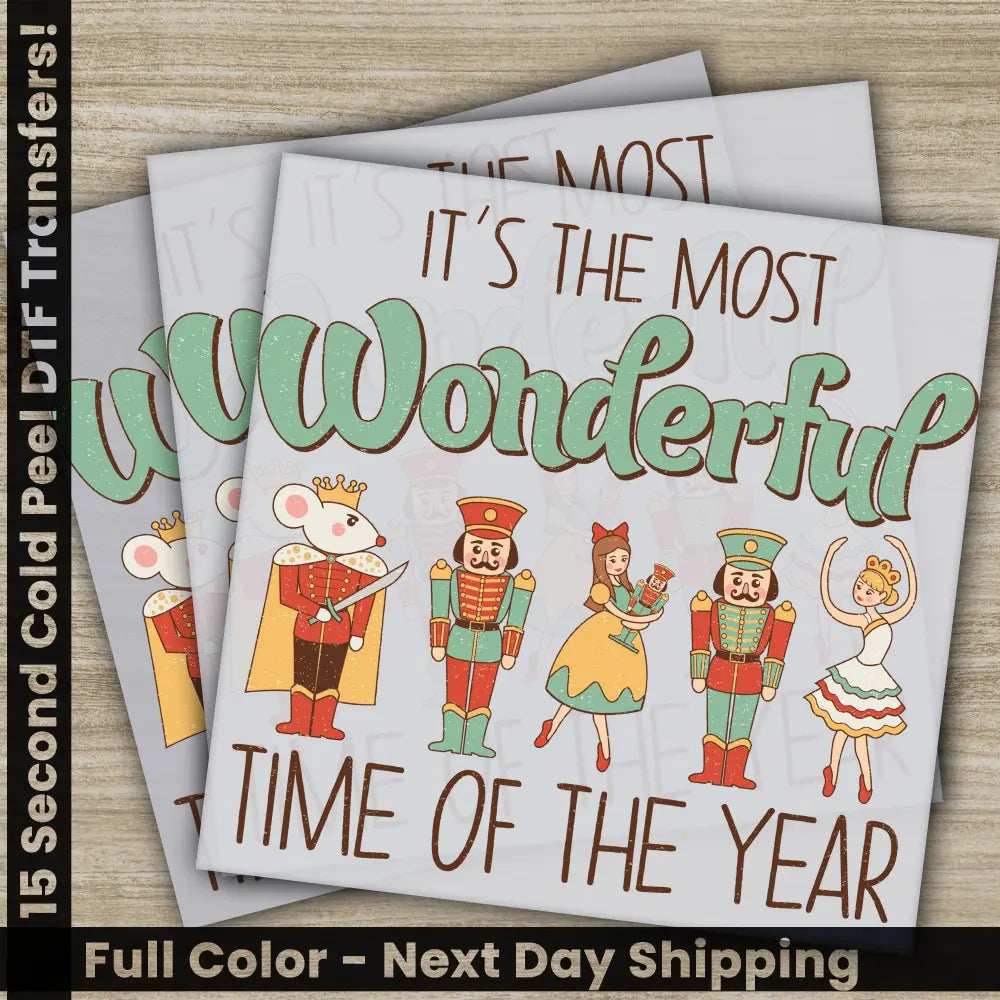 It’s The Most Wonderful Time Of The Year Christmas DTF Transfer Personalized Gift Ready to Press High Quality Fast