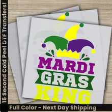 Load image into Gallery viewer, Jester Hat King Mardi Gras Transfers Ready to Press Personalized DTF Transfers Mardi Gras Gifts High Quality Heat Press
